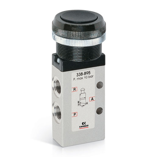 338-897 Zawor sterowany recznie 3/2 N.C. G1/8 Serii 3 Camozzi