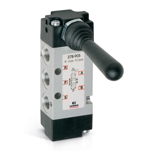 378-900 Zawor sterowany recznie 5/3 centralnie odpowietrzony G1/8 Serii 3 Camozzi