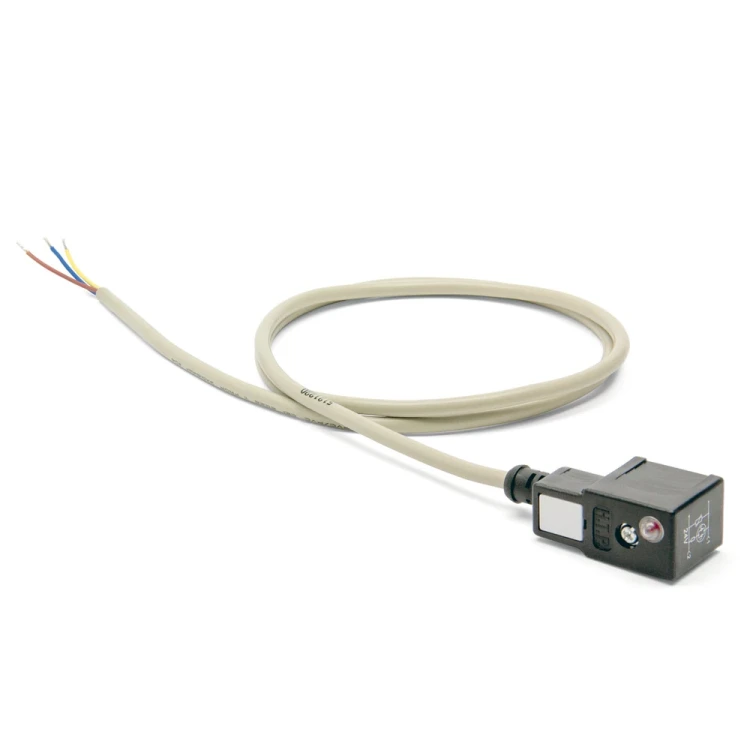 122-571-10 Przewód formowany z wtyczką DIN-B 11 mm, warystor + LED, 24 V AC/DC, 10 m Camozzi