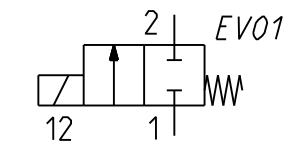 EV01 symbol Camozzi Electrovalve 2/2 NC