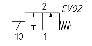 EV02 symbol Camozzi Electrovalve 2/2 NO
